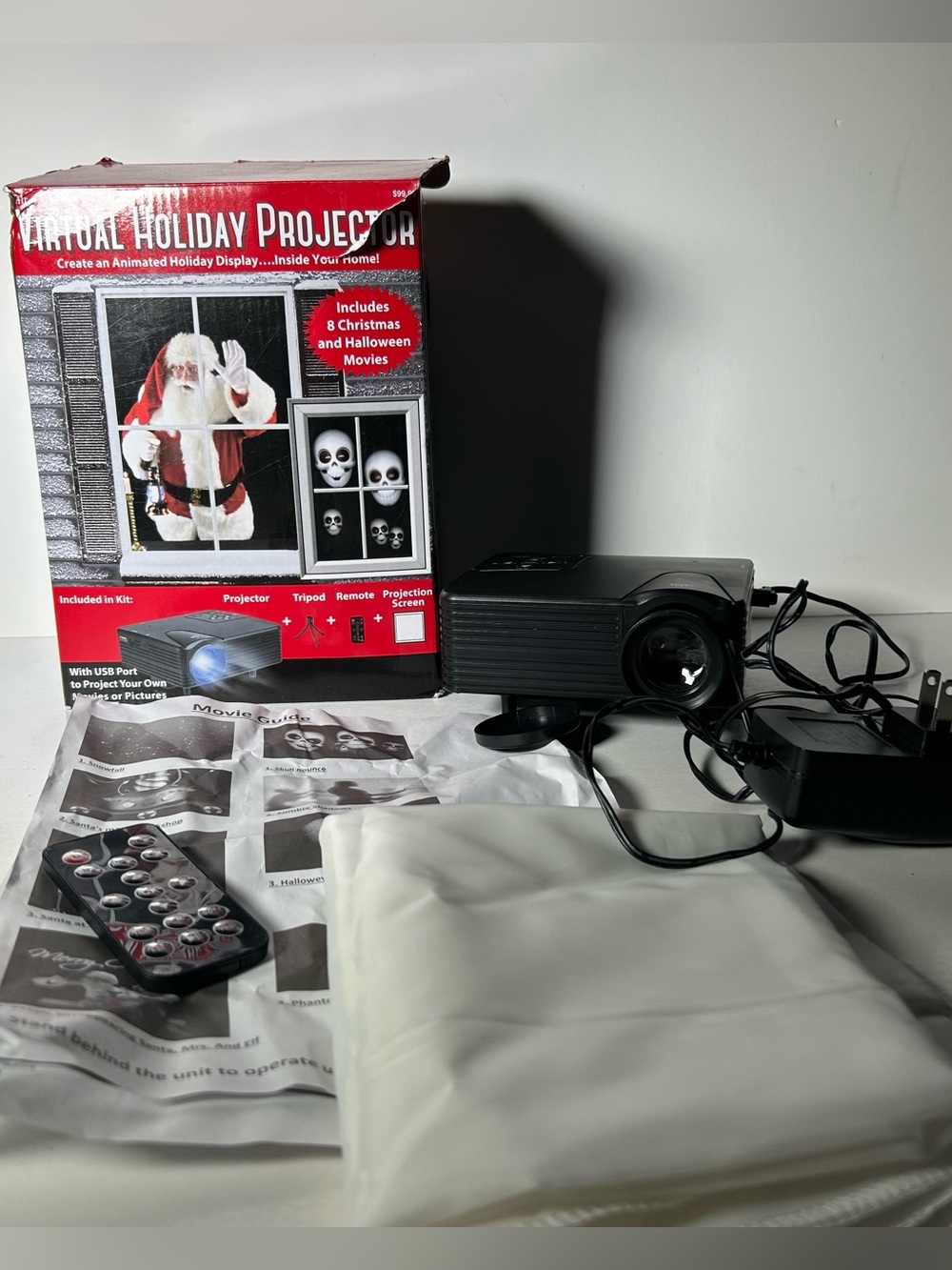 Mr. Christmas Virtual Holiday Projector Christmas Halloween Remote Box NO TRIPOD